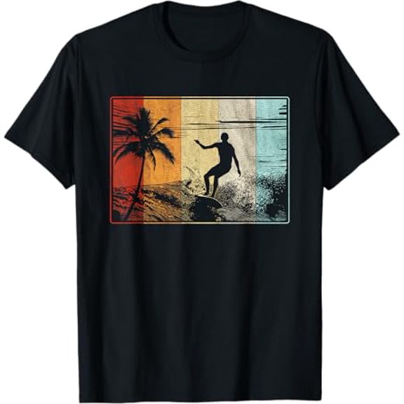 Beach Surfing Surfboard Vintage Retro Surfboarder Surfer T-Shirt