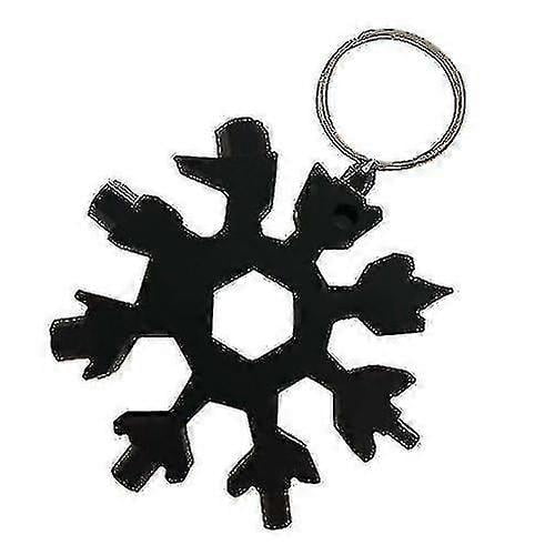 Herramienta multiusos 18 en 1 con forma de copo de nieve, llave de bolsillo, llave hexagonal, abridor de botellas y llavero multifunción.