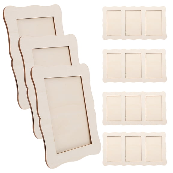 FELTECHELECTR 15Pcs Large Unfinished Wood Frames for Crafts DIY Photo Frame Decorating