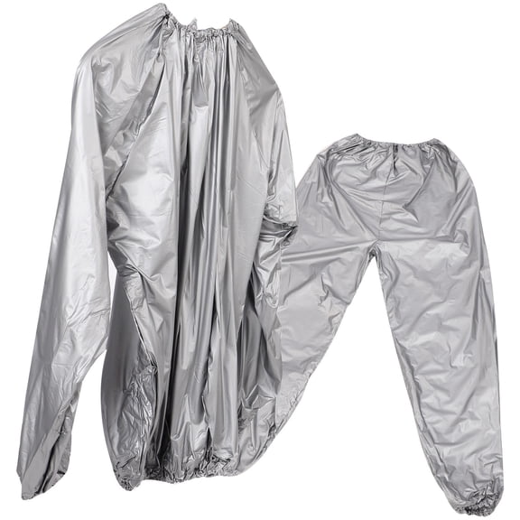 PTOOTP 1Set Durable Silver Sweat Suit Sauna Clothing for Fat Burn and Enhanced Sweat Sessions