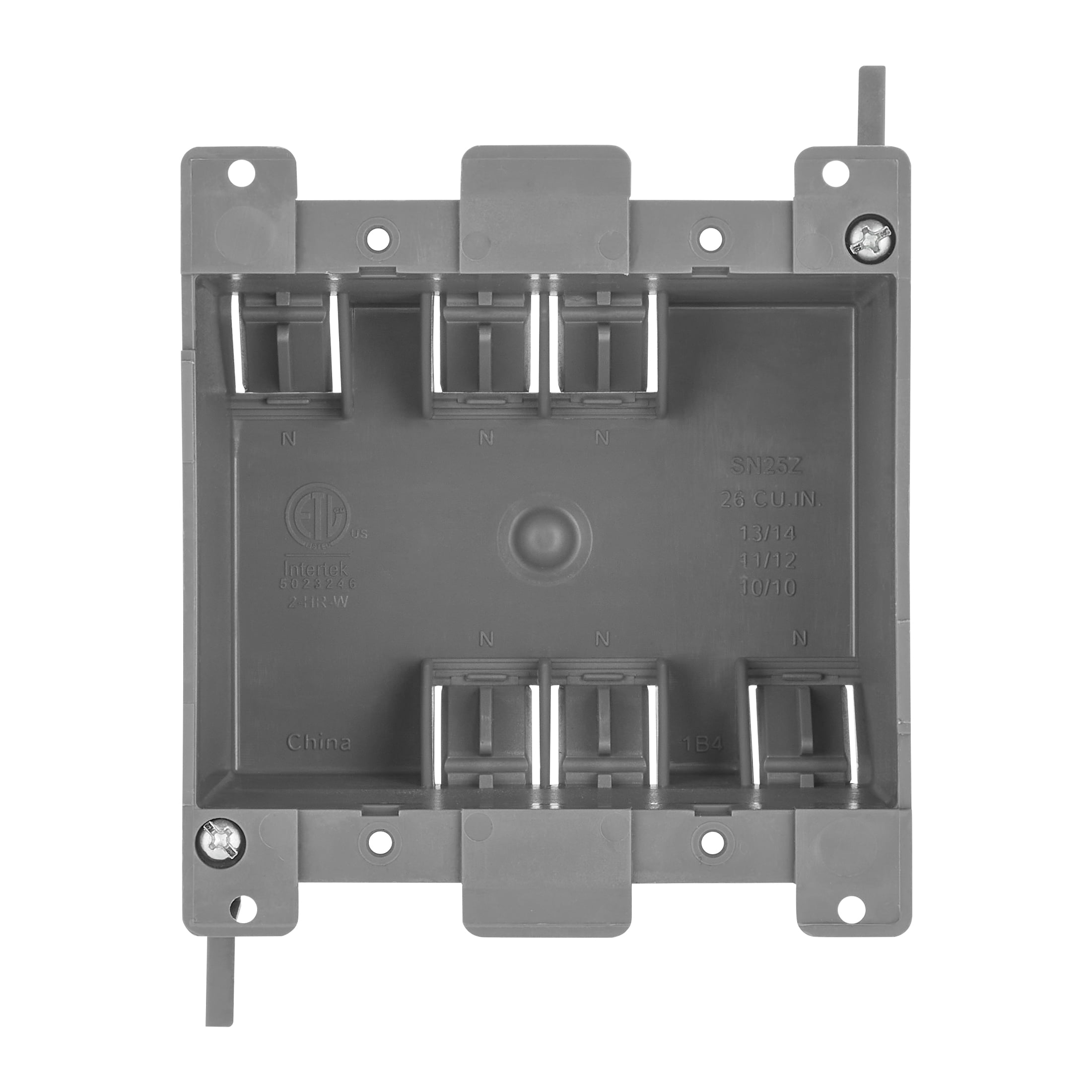 Maxxima 2 Gang 26 cu. in. PVC Old Construction Electrical Switch and Outlet Junction Box, ETL Listed, Gray (10 Pack)