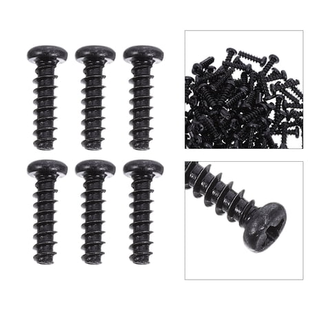 CTIRCHIU 200Pcs Black Self Tapping Screws Cross Pan Head for Wood and Metal Fast Secure Hardware