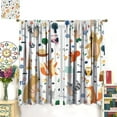 thumbnail image 3 of Kids Blackout Curtains,Each Panel W21 x 63" L,Baby Room Cartoon Forest Animal Cute Bear Fox Rod Pocket Curtains for Boys Girls Bedroom Living Room Nursery Window Drapes 2 Panel Set 42" x 63", 3 of 6