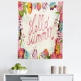 thumbnail image 1 of Wildflower Tapestry, Pinkish Hello Summer Lettering with Botanical Flowers Frame Garden Art, Fabric Wall Hanging Decor for Bedroom Living Room Dorm, 5 Sizes, Ivory and Multicolor, by Ambesonne, 1 of 1