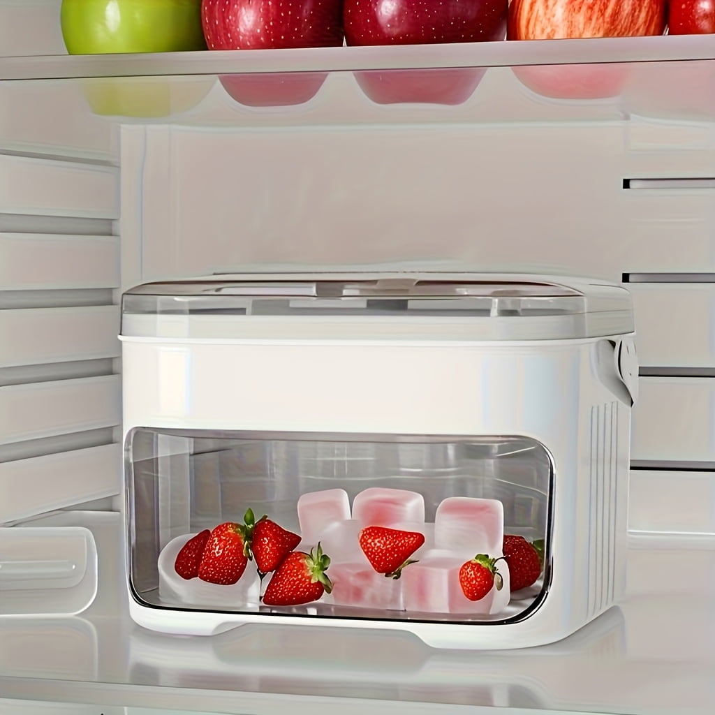 Large Heavy-Duty Plastic ice cube Tray with Double Layer, Compatible for home Fridges, Mini Freezers, Refrigerators -Large Capacity ice cube box