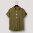 thumbnail image 5 of IYYVV Button Down Shirts for Womens Short Sleeve Blouses V Neck Collared Casual Summer Tops with Pockets Green S, 5 of 7