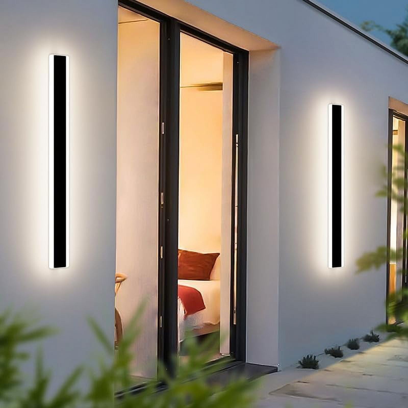 47inch Outdoor Wall Sconces Dimmable 3000K-6000K Exterior Wall Lights Waterproof Modern Wall Mounted Light Fixture with Remote Control