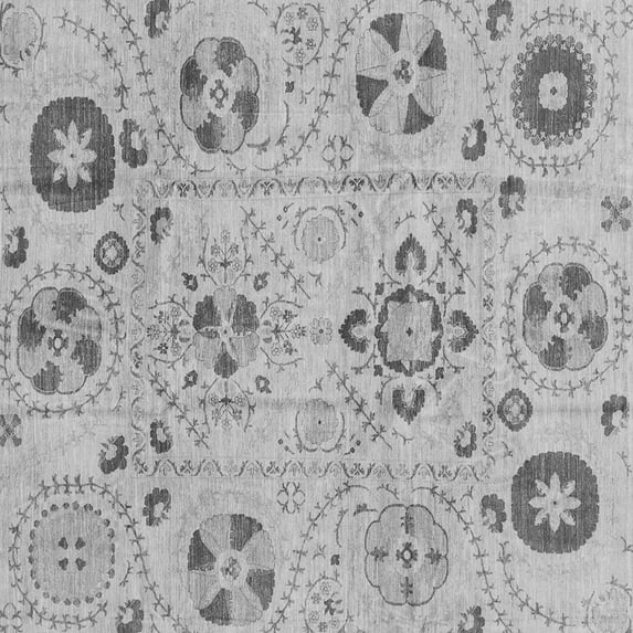 Ahgly Company Indoor Square Abstract Gray Modern Area Rugs, 7' Square