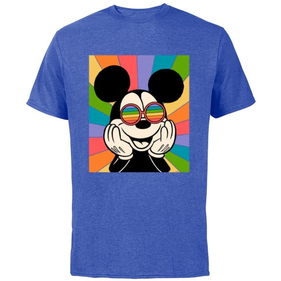 Disney Mickey Mouse Sun Burst Retro - Short Sleeve Cotton T-Shirt for Adults - Customized-Royal Heather