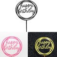 thumbnail image 1 of Round Happy Birthday Letter Cake Topper Acrylic DIY Topper Cake Smash Cupcake Cake Smash Candle Party Handmade Stick, 1 of 6
