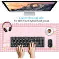 thumbnail image 4 of Cute Pink Plaid Desk Mats Strawberry Milk Gaming Desk Pad, Kawaii Extended Mouse Pad Kawaii Large Keyboard Mats XXL, Laptop Mat for Desk, Desktop Mat Mousepad Office Decor for Women 31.5"x15.75", 4 of 6
