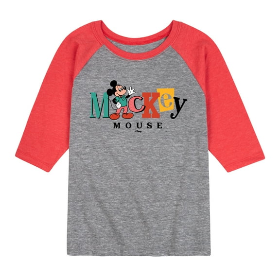 Disney - Mickey Mixed Fonts - Toddler & Youth Raglan Graphic T-Shirt