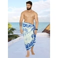 thumbnail image 4 of HAPPY BAY Men's Pareo Bath Trunk Swimming Dashiki Sarong Beach Wrap One Size Blue_P347 Summer Vacation Party, 4 of 5