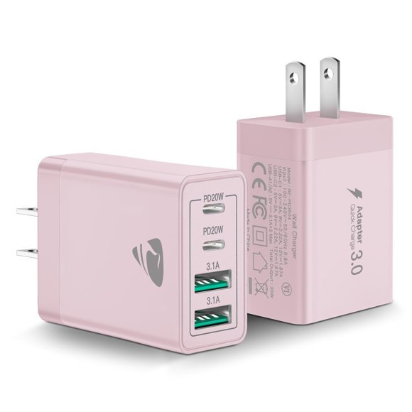 Bloque de carga rápida Charger Cube Amini USB C de 40 W, paquete de 2