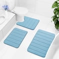 thumbnail image 2 of Buganda Memory Foam Bath Mats Soft Absorbent Bathroom Rugs 24" x 36", Blue, 2 of 8