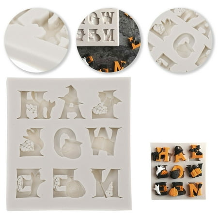 

Trick-or-Treat Decorations Clearance Ultimate Halloween Silicone Baking Set Non Stick Fondant for Creative Cakes Chocolates and More Perfect for Party Decorations and Festive Baking Projects Grey