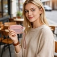 thumbnail image 4 of URSOFINE Small Nylon Wristlet Wallet for Women – Zip-Around Mini Coin Purse with Clear ID Window & Detachable Strap, Lightweight Card Holder for Travel, Gym & Everyday Use （Pink）, 4 of 6
