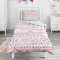 Boho Bohemia Geometric Line Art Duvet Cover and Pillowcase Set for Single Bedding, Bedroom Accessories for Kids Teens
