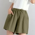 thumbnail image 2 of ibuvkizy Womens Shorts Casual Summer Shorts for Women,Shorts High Waist Linen Loose Thin Wide Leg Linen Shorts,Comfy Short Pants Drawstring Elastic Waist Pocketed Shorts, 2 of 9