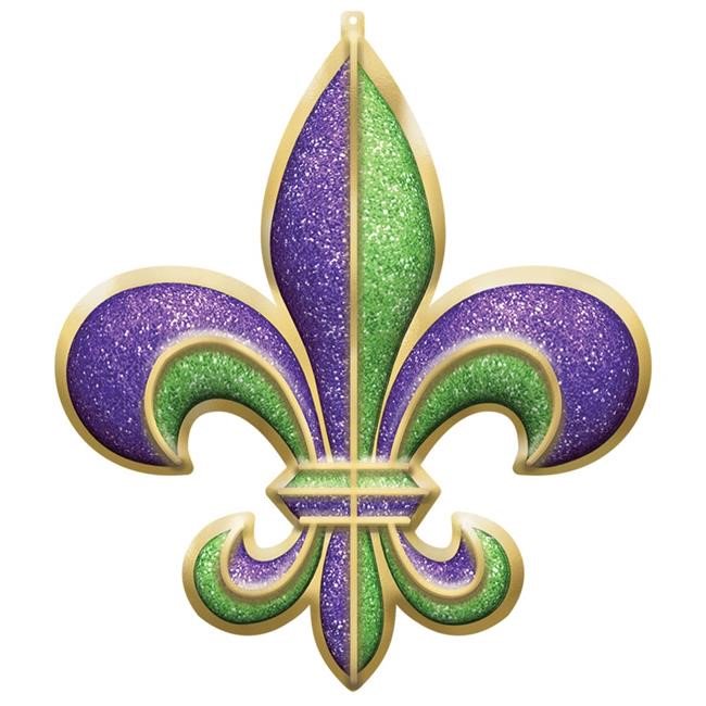 Amscan 190621 26 x 22 in. Fleur de Lis Mardi Gras Plastic 3D Decoration