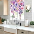 thumbnail image 5 of Farmhouse Flowers Tie Up Curtains for Windows, Adjustable Balloon Window Shades, Spring Watercolor Purple Pink Floral Kitchen Window Treatments Farmhouse Short Curtains with Rod Pocket 42"x45", 5 of 8