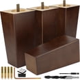 thumbnail image 1 of Juego de patas para muebles Airy Abode Walnut Square, 15 cm, 1 of 7