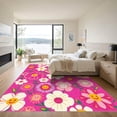 thumbnail image 3 of ODIKA 5'x7' Machine Washable Non-Slip Area Rug, Kawaii Hot Pink High Traffic Rug, Pink, 1025757, 3 of 7