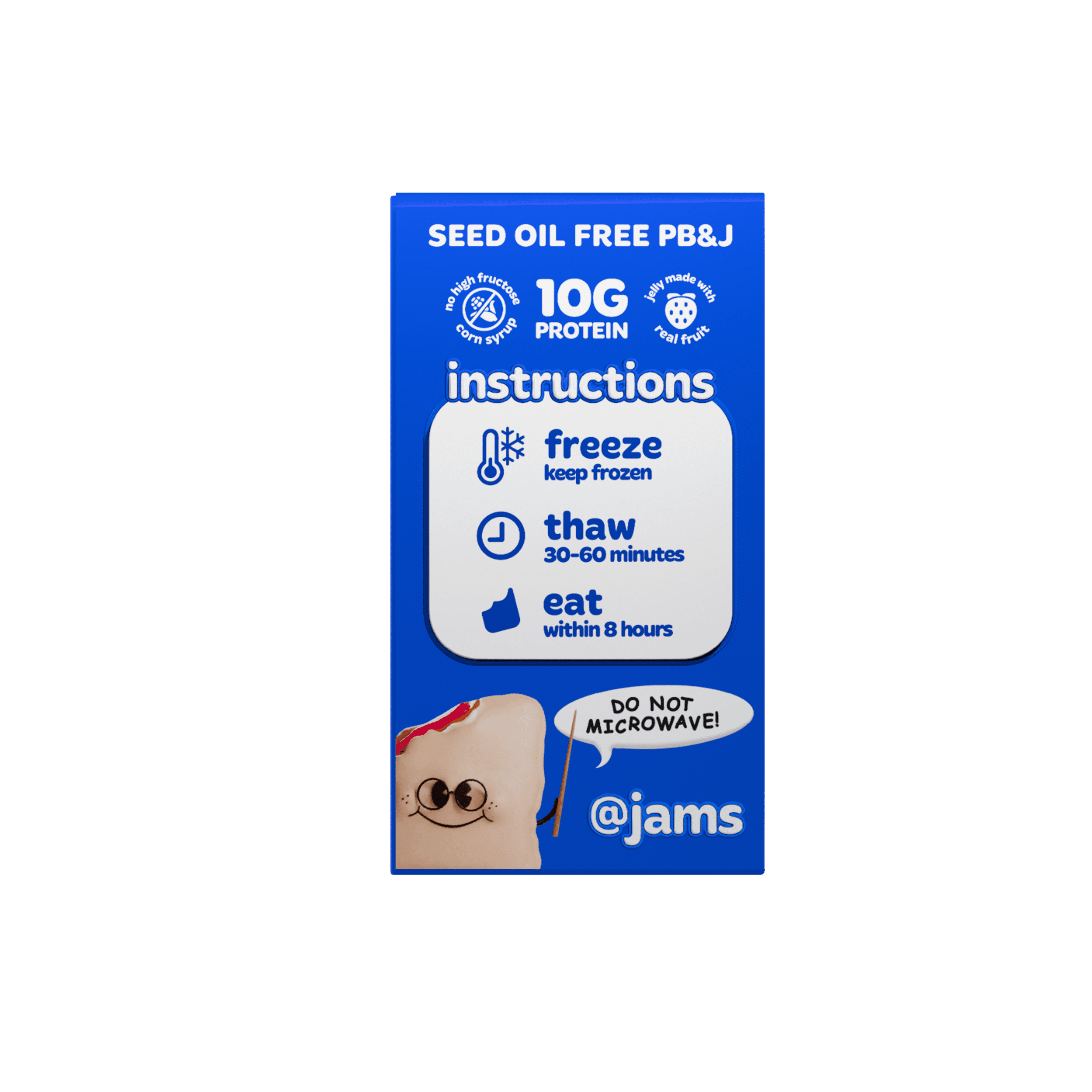 Jams Mixed Berry Protein 10g PB&J Frozen Sandwiches 4 count, 10.8 oz