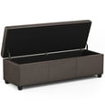 thumbnail image 6 of Avalon 54 inch Wide Contemporary Extra Large Storage Ottoman Bench in Distressed Brown Vegan Leather, 6 of 14