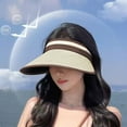 thumbnail image 4 of JingChun Sun Hats for Women Wide Brim Roll-Up Beach Ponytail Hat Packable Foldable Travel Straw Visor, 4 of 6