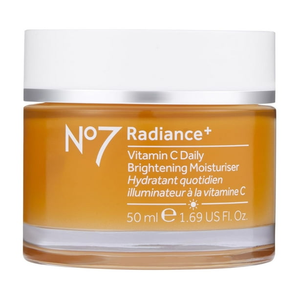 Crema hidratante No7 Radiance+, vitamina C, 50 ml, para piel seca