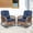 Navy Blue, variant on SOCIALCOMFY Outdoor Wicker Rocking Chair, Patio Rattan Rocker Chair with Steel Frame, Rocking Lawn Chair Patio Furniture, Light Brown Wicker & Beige Cushions, Set of 2