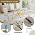 thumbnail image 5 of 63" Rectangular Clear Tempered Glass Dining Table for 4-6 People, Modern Kitchen Table with X-Shaped Metal Base, Dining Table for Dining Room, Living Room, 5 of 7