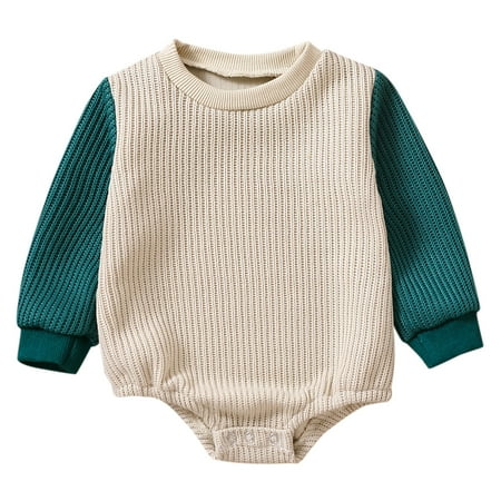 

ASEIDFNSA Toddler Outfits for Boys Bunny Baby Boy Outfit Boys Girls Long Sleeve Patchwork Pullover Romper Sweatshirt Bodysuits