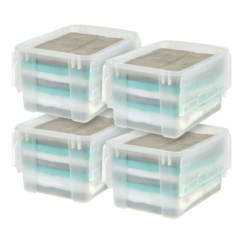 IRIS 12-Pack Stack and Pull Plastic Storage Box Small 1.4-Gallons (5.75- Quart) Gray Tote with Latching Lid in the Plastic Storage Containers  department at