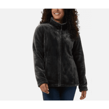 32 Degrees Women's Plush Faux Fur Jacket � Full Zip, Soft & Cozy - Plus Sizes Available (Green, XL)