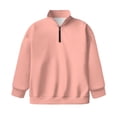 thumbnail image 4 of Uorisanigo Quarter Zip Pullover Sweatshirts for Girls, Lightweight Light Pink Long Sleeve Lapel Zipper Sweatshirt, Casual Pullover Jackets for Vacation Shopping Exercise Wear, 4 of 7