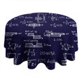 thumbnail image 4 of Math Equations Engineering Diagrams Navy Pattern Round Tablecloth 60"x60",Wrinkle Wipeable Table Cloth for Kitchen Dining Room Picnic Patio Party, 4 of 6