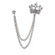 thumbnail image 2 of 2 Piezas Collar Clip Cadena de Rhinestone Doble ala de Ángel Broche Pin con Cadena Colgante Pin de Solapa para Fiesta de Boda Hombres Mujeres Abrigo Traje Camisa Collar Decoración Joyería, 2 of 5