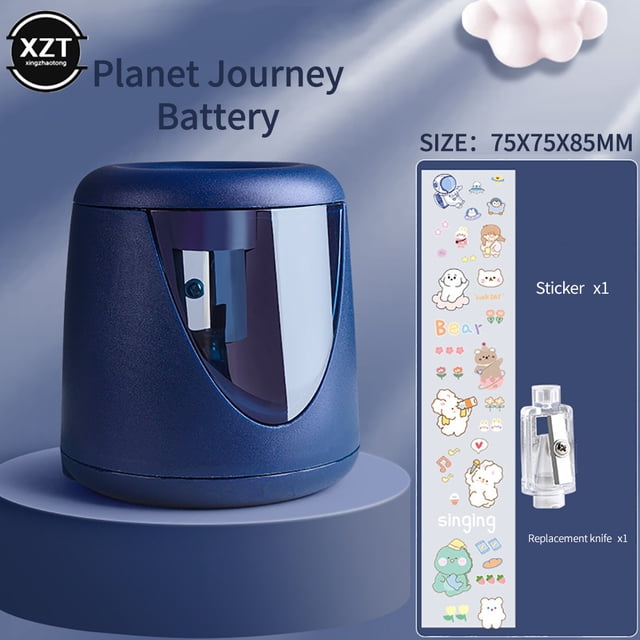Automatic Electric Pencil Sharpener Multi-function Heavy Duty Usb Mechanical School Primary Students Children Stationery Gift Ne Blue