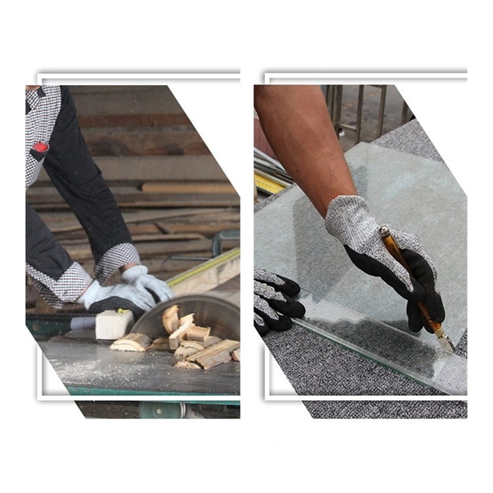 Work Gloves Black Nitrile Sandy Coating Cut Resistant Gloves Anti Slip Safety Working Construction Gloves Safety Work Glove ,Superior Abrasion