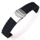 thumbnail image 1 of 20mm Waterproof Silicone Watch Band Strap with Stainless Steel Clasp Buckle (Black), 1 of 5