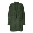 thumbnail image 5 of Juebong Womens Long Cardigan Sweaters Chunky Knit Open Front Long Sleeve Casual Duster Fall Winter Coat Jackets with Pockets Army Green,XXL, 5 of 6