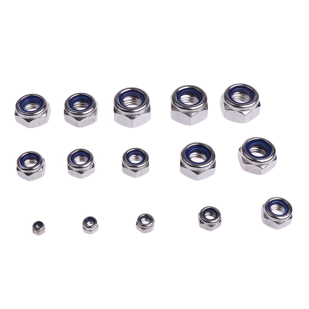Assorted 304 Steel Nylon Lock Nuts assortment set -M3 M5 M6 M8 M10