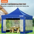 thumbnail image 2 of VEVOR Carpa desplegable con dosel, 10 x 10 pies, carpa para patio al aire libre con paredes laterales extraíbles y bolsa con ruedas, refugio instantáneo impermeable resistente a los rayos UV para fies, 2 of 9
