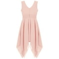 thumbnail image 4 of LiiYii Flower Girl Flowy Ruffle Chiffon Dress Wedding Bridesmaid Holiday Beach Dresses Pink 10, 4 of 7
