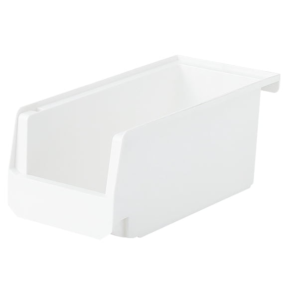 ETHZZLE White Plastic Stackable Storage Bin for Kitchen Organizing Large Capacity Home Use 10.5x6.5x5.5 inches