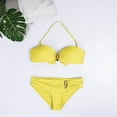 thumbnail image 5 of TEVEQ Women Bikini Split Swimsuit Set Neck Hanging U Decoration Two Swimsuit Set Swim Suits for Women 2025 Bikini Sets for Women Bathing Suit for Women Bikini 2025 New Triangle Bikini Sets Yellow Xxl, 5 of 6