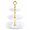 White, variant on ShundaCat 3 Tier Dessert Serving Stand, Plastic Scalloped Tray with Gold-Tone Handle, White