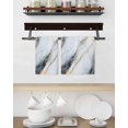 thumbnail image 3 of Gray Marble Kitchen Dish Towels for Drying Dishes Set of 4, Modern Ink Painting Art Abstract Waffle Weave Microfiber Hand Tea Bathroom Towels Quick Dry & Absorbent Towel 15.7x23.6, 3 of 7